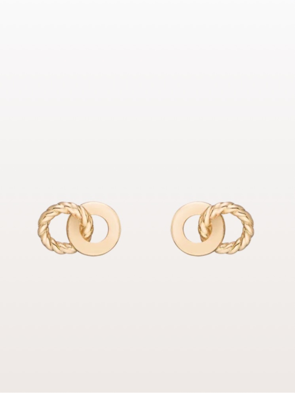 Aurate Interlocking Twist Stud Earrings in Gold